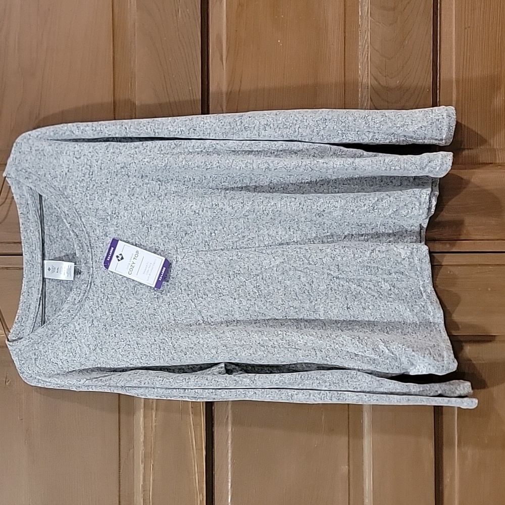 Elegant Heather Gray Long Sleeve Top